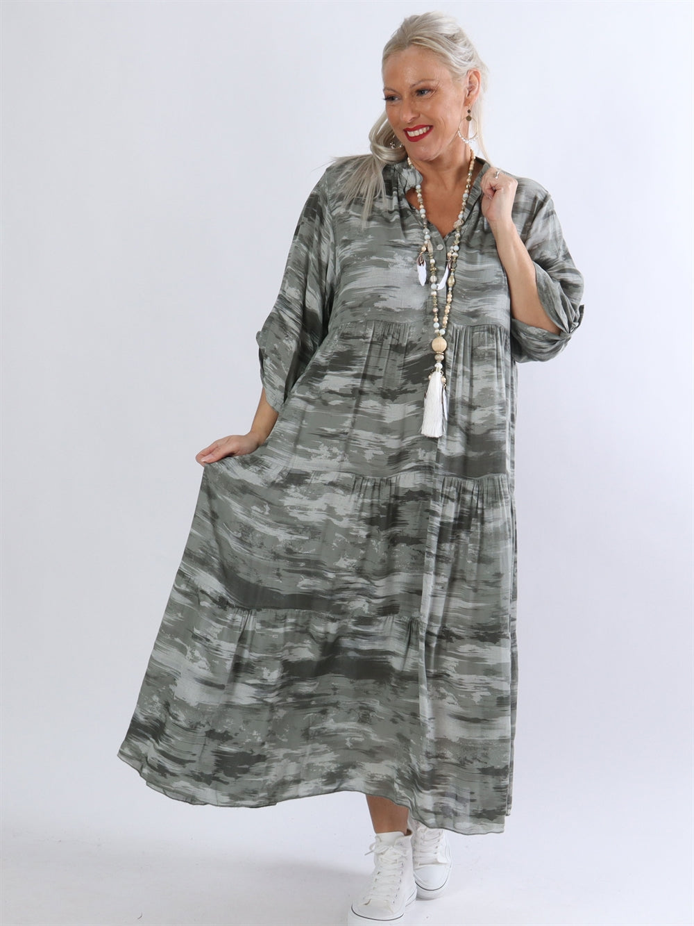 Amal pattern - Skjortekjole i farvet nuancer